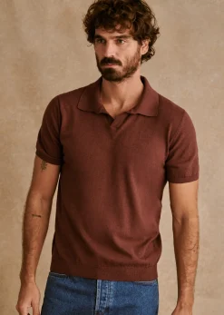 Discount Sezane Polo-Shirt Ezio Rostbraun meliert