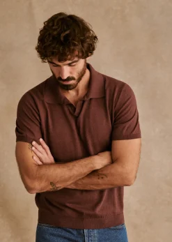 Discount Sezane Polo-Shirt Ezio Rostbraun meliert