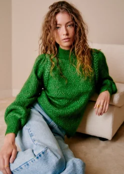 Clearance Sezane Pullover Anneka Grün 70er