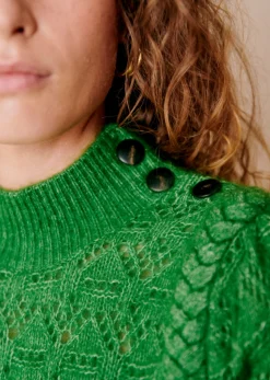 Clearance Sezane Pullover Anneka Grün 70er