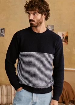 Hot Sezane Pullover Bennett Marineblau/Ecru