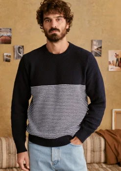 Hot Sezane Pullover Bennett Marineblau/Ecru