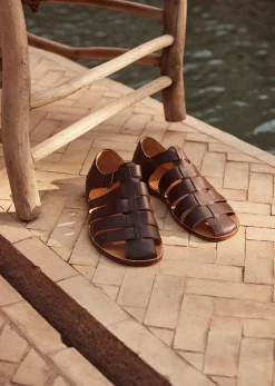 Clearance Sezane Sandalen Anderson Schokolade