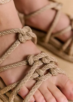 Hot Sezane Sandalen Low Malia Taupe