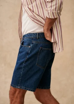 Outlet Sezane Short Elio Blau Denim