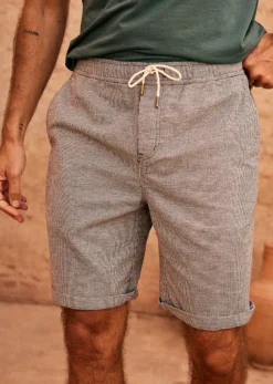 Outlet Sezane Shorts Olson Marineblau/Ecru