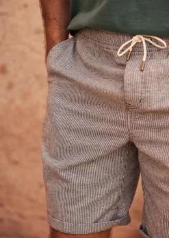 Outlet Sezane Shorts Olson Marineblau/Ecru