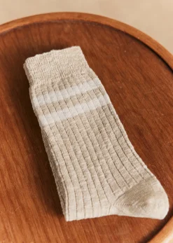 Sezane Socken Leon Beige meliert