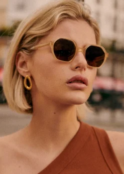 Discount Sezane Sonnenbrille Rita Milky Beige