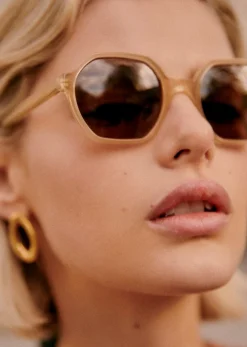 Discount Sezane Sonnenbrille Rita Milky Beige