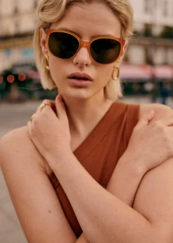 Outlet Sezane Sonnenbrille Romie Bernsteinfarben