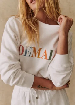 Outlet Sezane Sweatshirt Demain - Solidarische Kreation Weiß/mehrfarbig