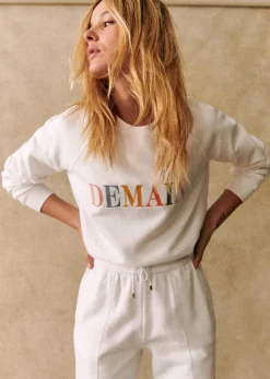 Outlet Sezane Sweatshirt Demain - Solidarische Kreation Weiß/mehrfarbig