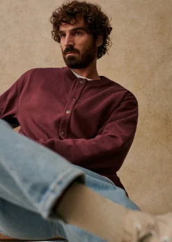 Outlet Sezane Sweatshirt Langstone Burgunderrot