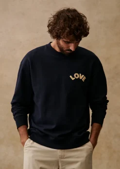 Hot Sezane Sweatshirt Love Marine