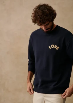 Hot Sezane Sweatshirt Love Marine