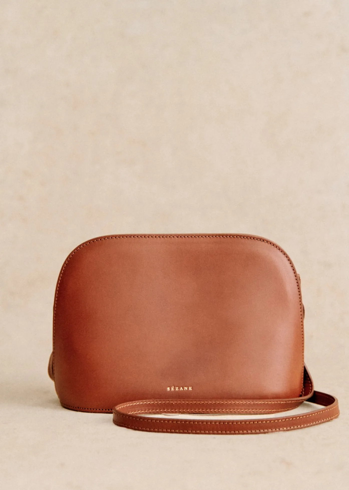 Clearance Sezane Tasche Victor Heritage Camel glatt Héritage