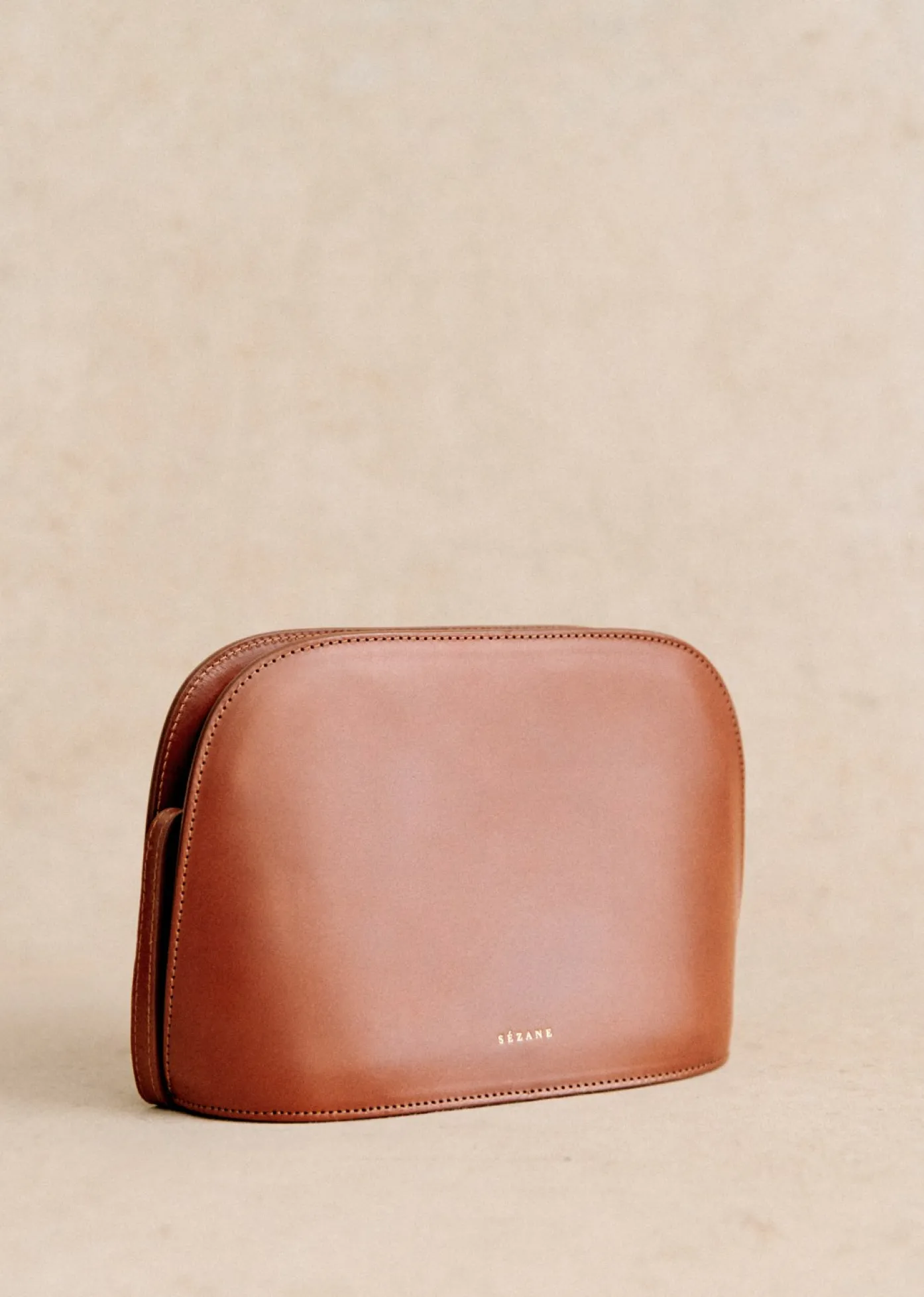Clearance Sezane Tasche Victor Heritage Camel glatt Héritage