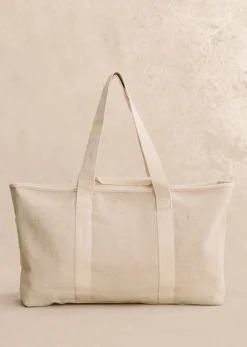 Sezane Tote Ecru mehrfarbig