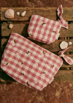 Sale Sezane Täschchen Mit Reißverschluss Vichy-Rose