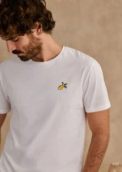 Hot Sezane T-Shirt Citron Weiß/Gelb