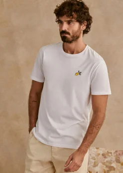Hot Sezane T-Shirt Citron Weiß/Gelb