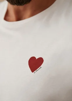 Outlet Sezane T-Shirt Coeur Chamade Ecru