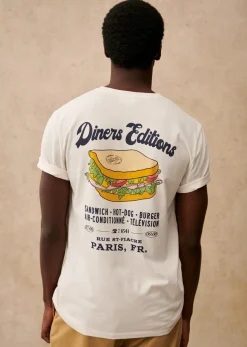 Hot Sezane T-Shirt Dinner Editions Ecru