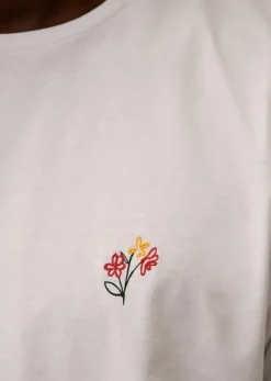 Outlet Sezane T-Shirt Fleur Weiß