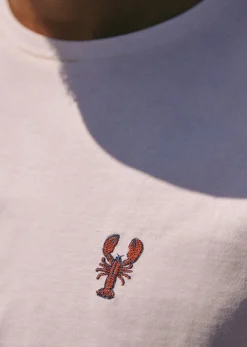 Clearance Sezane T-Shirt Homard Weiß