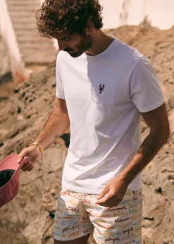 Clearance Sezane T-Shirt Homard Weiß