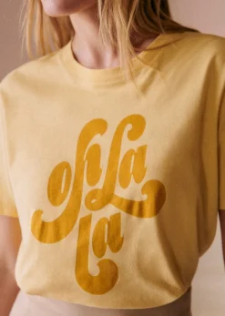Best Sezane T-Shirt Oh La La Gelb/Ocker