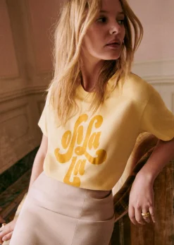 Best Sezane T-Shirt Oh La La Gelb/Ocker