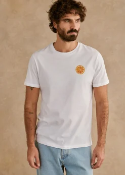 Discount Sezane T-Shirt Orange Weiß