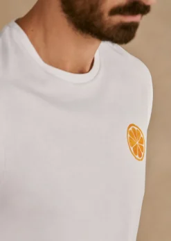Discount Sezane T-Shirt Orange Weiß