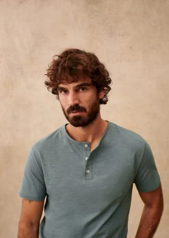 Online Sezane T-Shirt T-shirt Clapp Blau Stahl